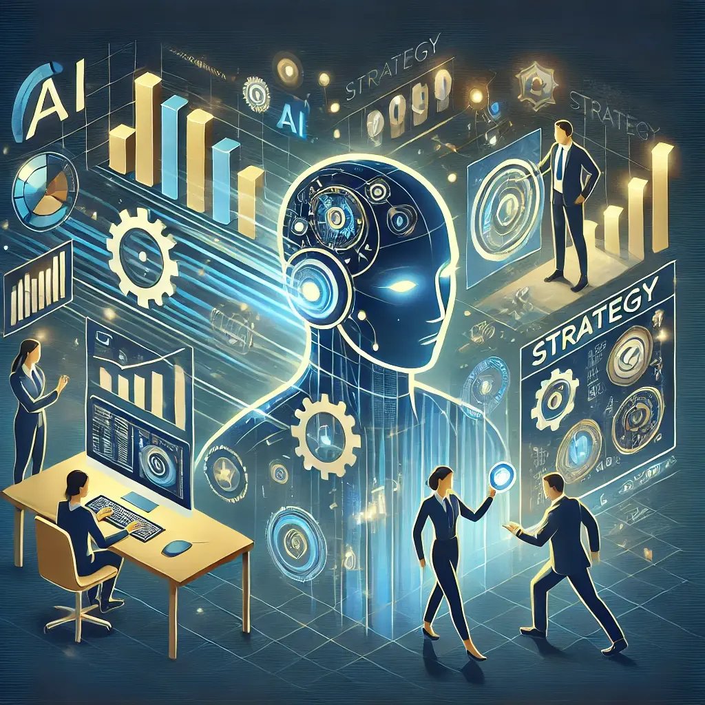 DALL·E 2025-02-07 10.53.33 - A stylized vector illustration depicting the synergy of AI and human expertise in business strategy. The image showcases a futuristic AI system scanni DALL·E 2025-02-07 10.53.33 - A stylized vector illustration depicting the synergy of AI and human expertise in business strategy. The image showcases a futuristic AI system scanni